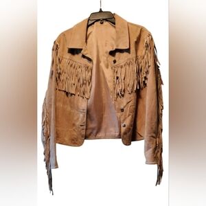 Vintage J. Marco 100% Leather Suede Fringe Jacket